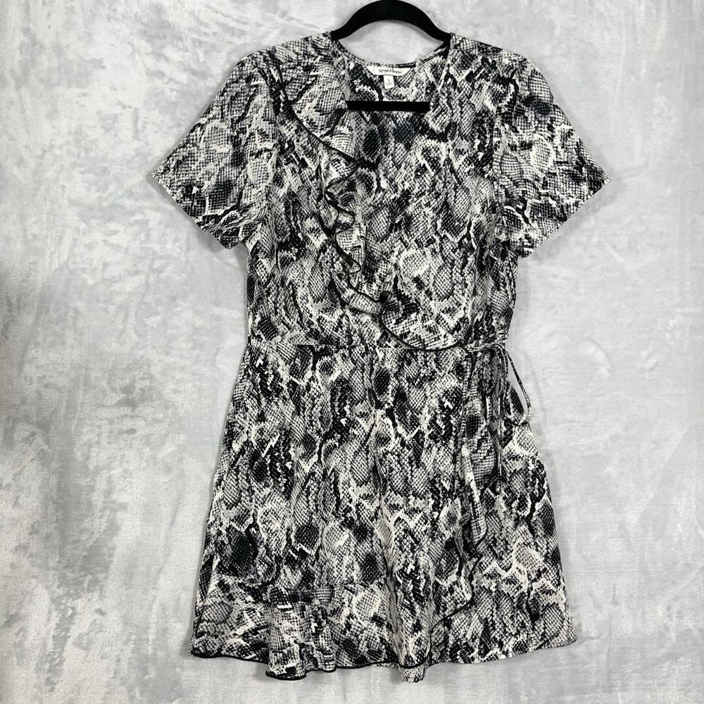 SPEECHLESS Womens‎ Faux Wrap Mini Dress Short Sleeve V Neck Juniors L Y2K